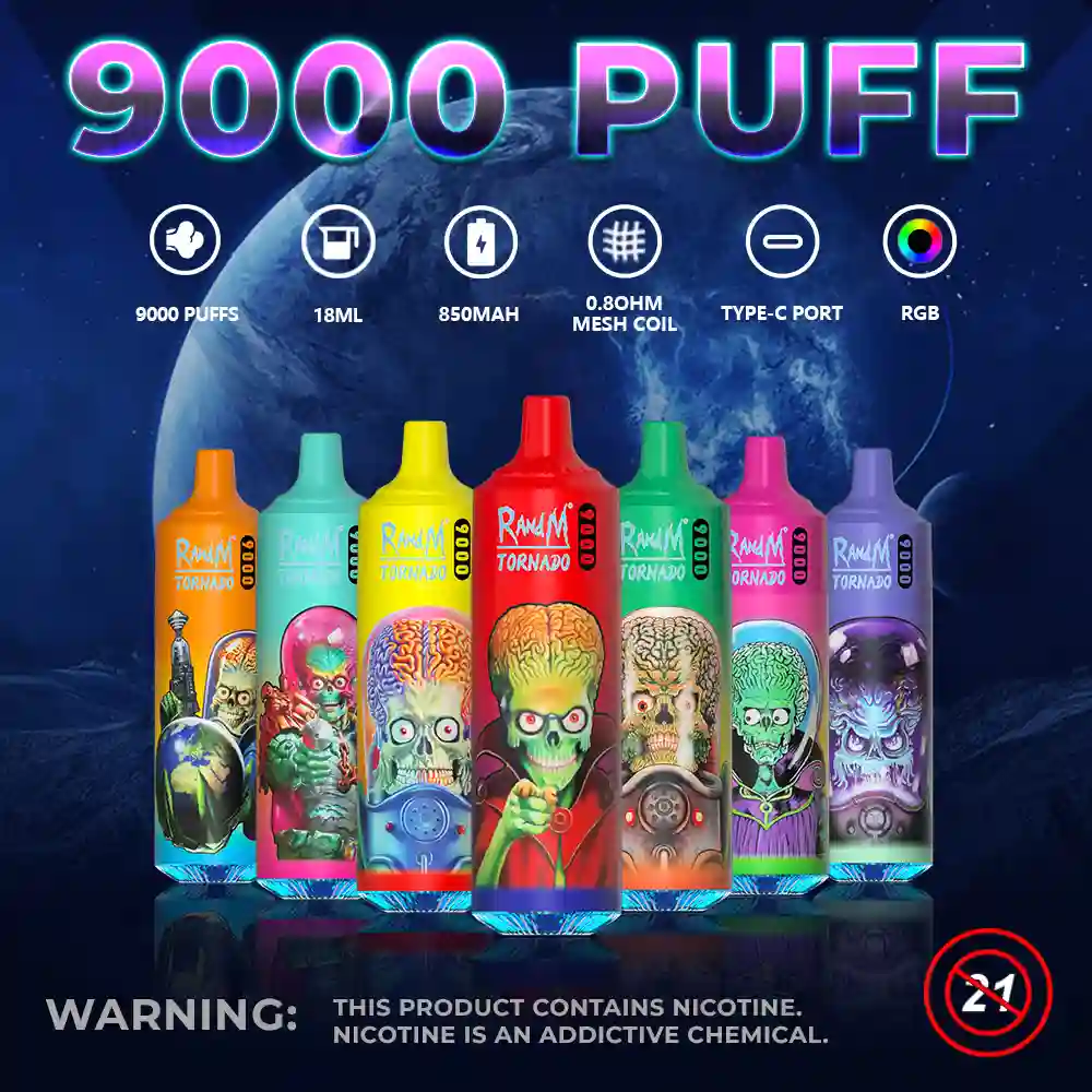 Fumot RandM Tornado 9000 – efektowne RGB i cewka mesh | 67dym.pl